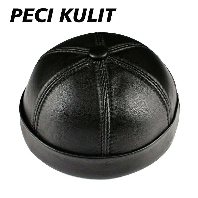 Miki Hat | Peci Sholat Pria  / Peci Kulit Mandarin China Klasik Kulit Asli Premium