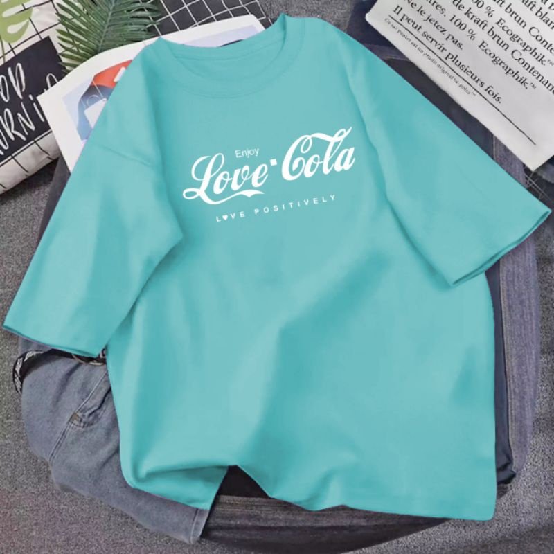 ATASAN OVERSIZE WANITA LOVE COLA HIJAU MINT | ATASAN OVERSIZE WANITA MURAH | ATASAN WANITA LUCU | BA