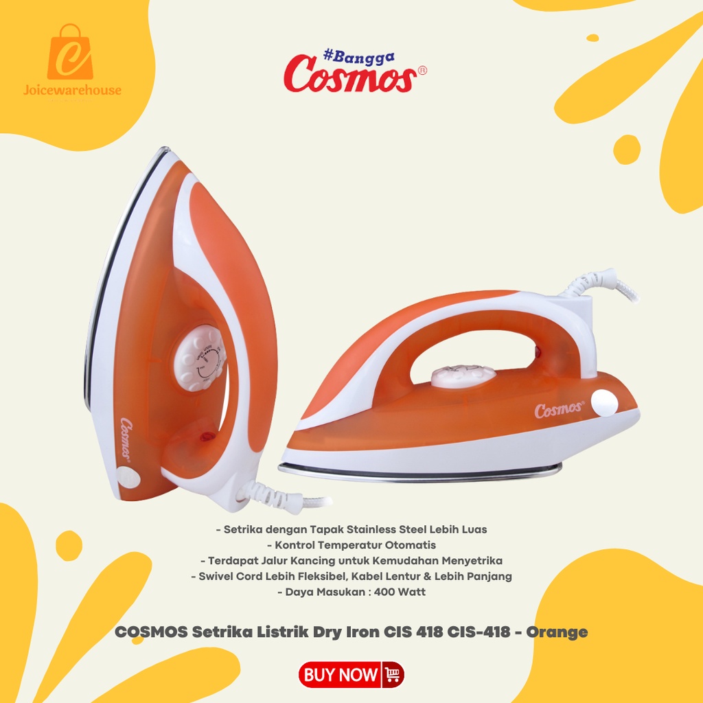 COSMOS Setrika Listrik Dry Iron CIS 418 CIS-418 - Orange