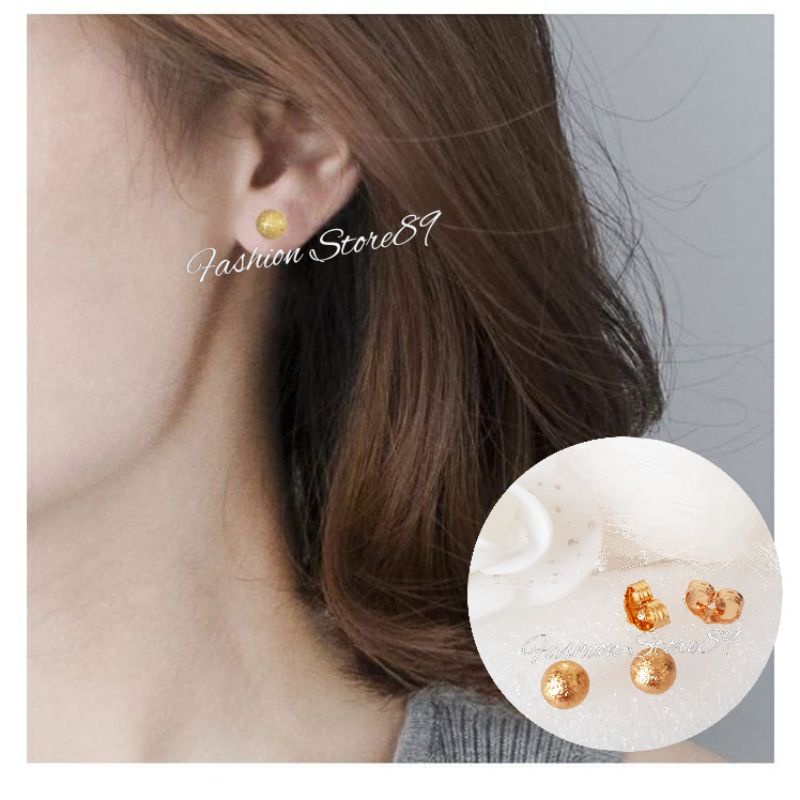 Anting Tusuk Pentol Pasir doff impor Fashion Anting Wanita Xuping Anting tusuk Pentol bulat