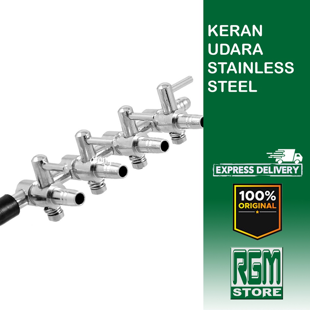 Kran keran Udara nikel stainless besi cabang Aerator aquarium