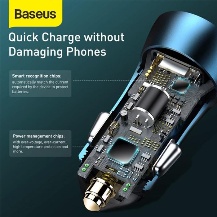 Baseus Car Charger USB Port + PD Type C - Fast Charging 40W