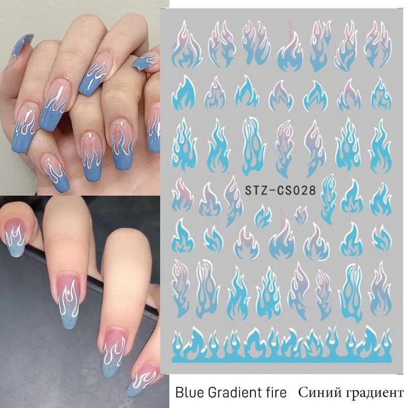 We Flower Stiker Kuku 3d Motif Bunga / Tulisan / Buah Untuk Dekorasi Nail Art / Manicure Diy
