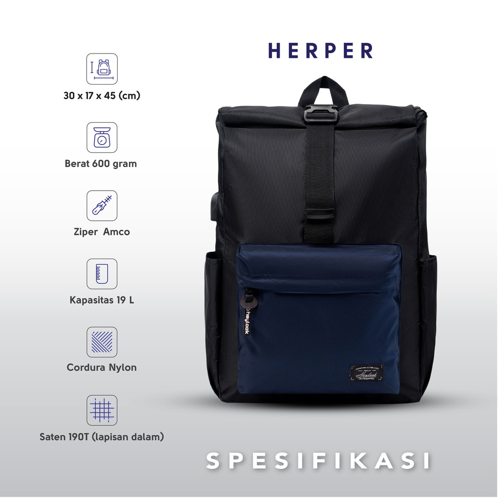 Harper Ransel Laptop/Tas Ransel Kuliah Import Murah Meriah/Unisex/Backpack Travelling [PROMO]