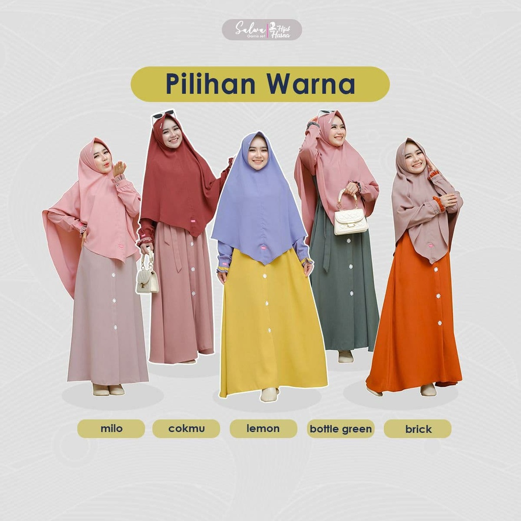 Set Gamis SALWA orignal by HIJAB HASNA