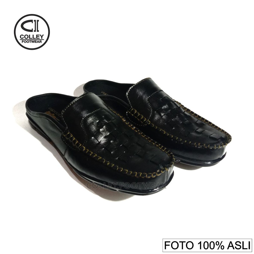 COD - SEPATU BUSTONG ANYAM PRIA 100% KULIT ASLI / LOAFERS / CASUAL LEATHER SHOES CCN-B.SMK-023