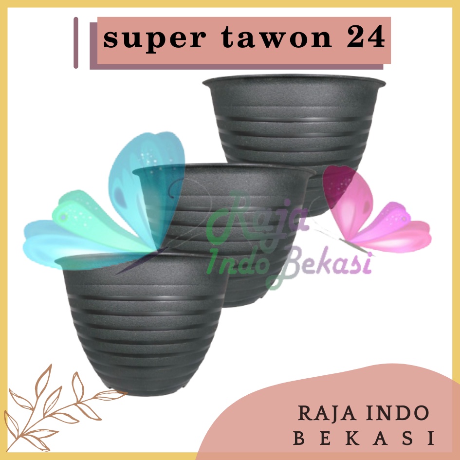 Pot Super Tawon 24 Cm Hitam Garden Of Love Pot Plastik 24CM Pot Tawon Pirus Putih 24 27 30 Tinggi