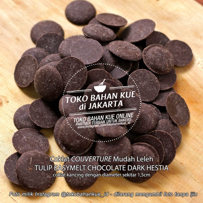 

CHOCOLATE COUVERTURE COKLAT TULIP DARK EASIMELT HESTIA COCOA 250GR