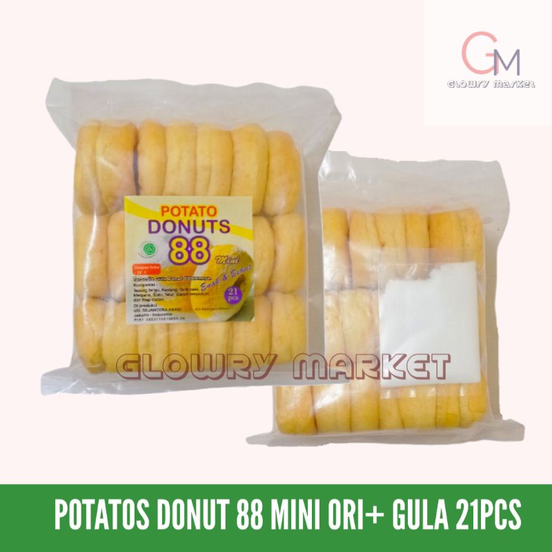 

POTATO DONUTS 88 DONAT 88 ORIGINAL +GULA MINI 21PCS DONAT MINI