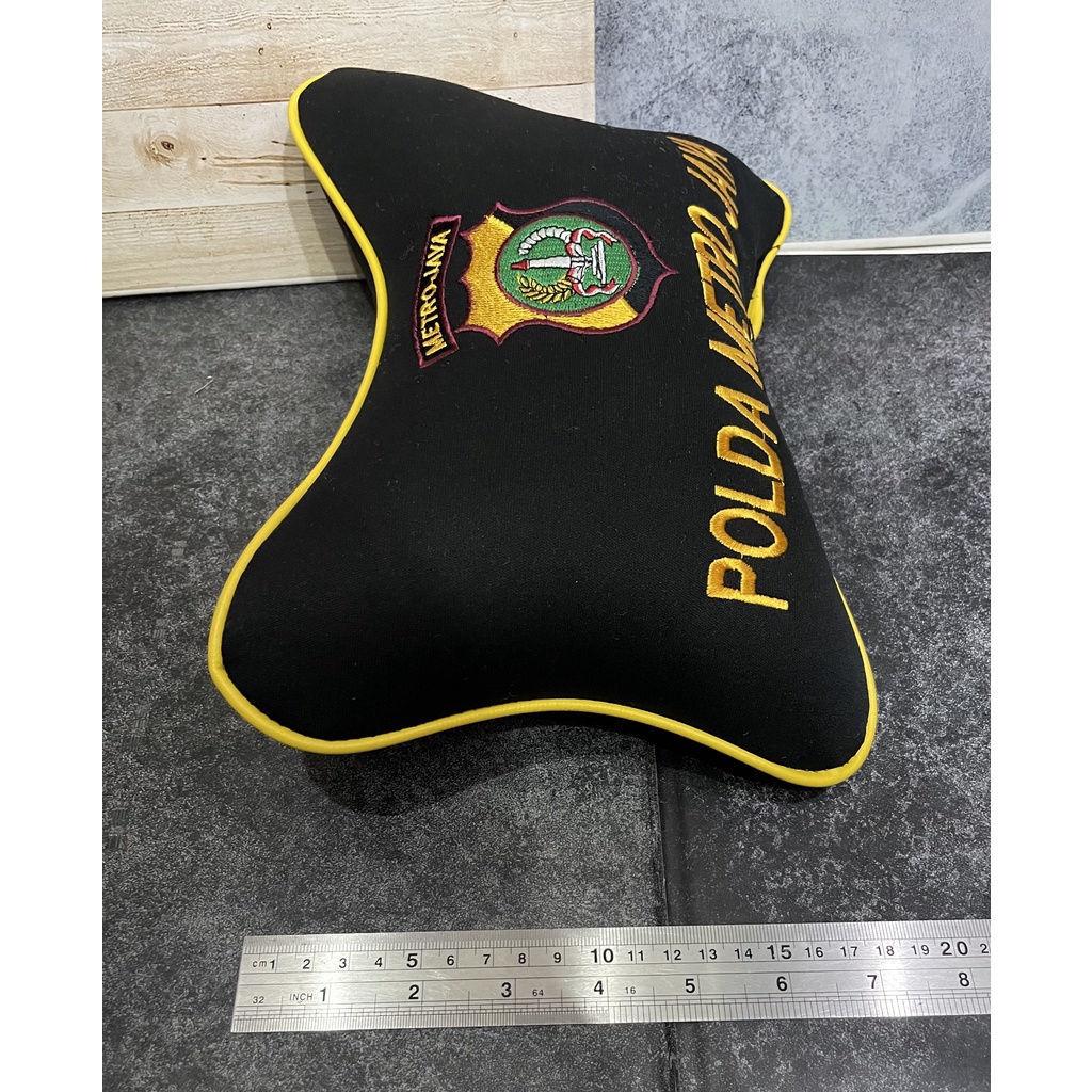 Bantal Mobil Polda Metrojaya Hitam - Bantal Mobil - Bantal Kepala Polda Metro Jaya