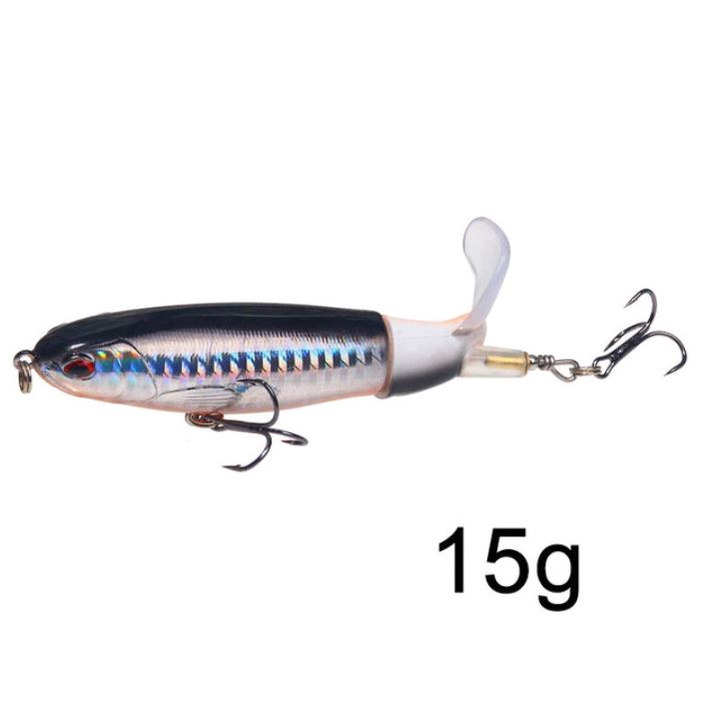 Umpan Pancing Popper Fishing Lure Bentuk Ikan Long Tall 15G - Silver