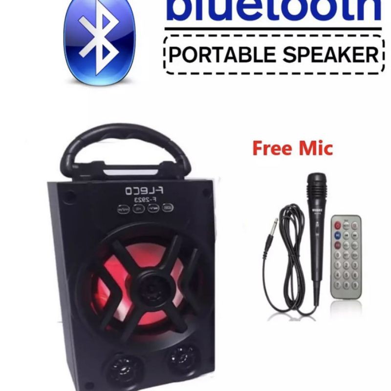 Speaker FLECO 2923 Bonus Mic - Speaker Bluetooth Portable FLECO F 2923

