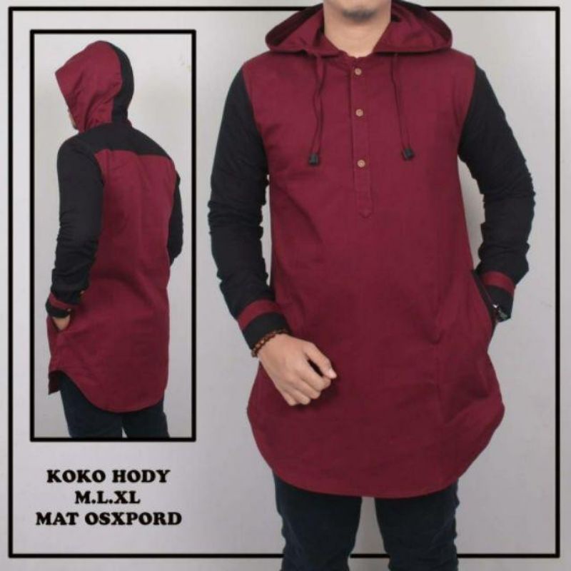 baju Koko hodie lengan panjang / kurta pria lengan panjang / kurta pakistan  original premium dengan bahan oxford jahitan rapi tampil elegant sunnah muslim