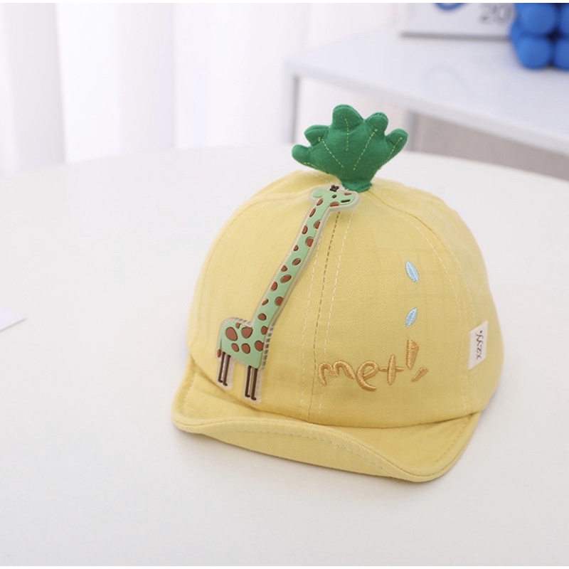 Topi Anak Bayi Balita Impor Model MET Jerapah Anak Laki Laki Anak Perempuan/ Baby Kid Toddler Hat Cap-Met Kuning
