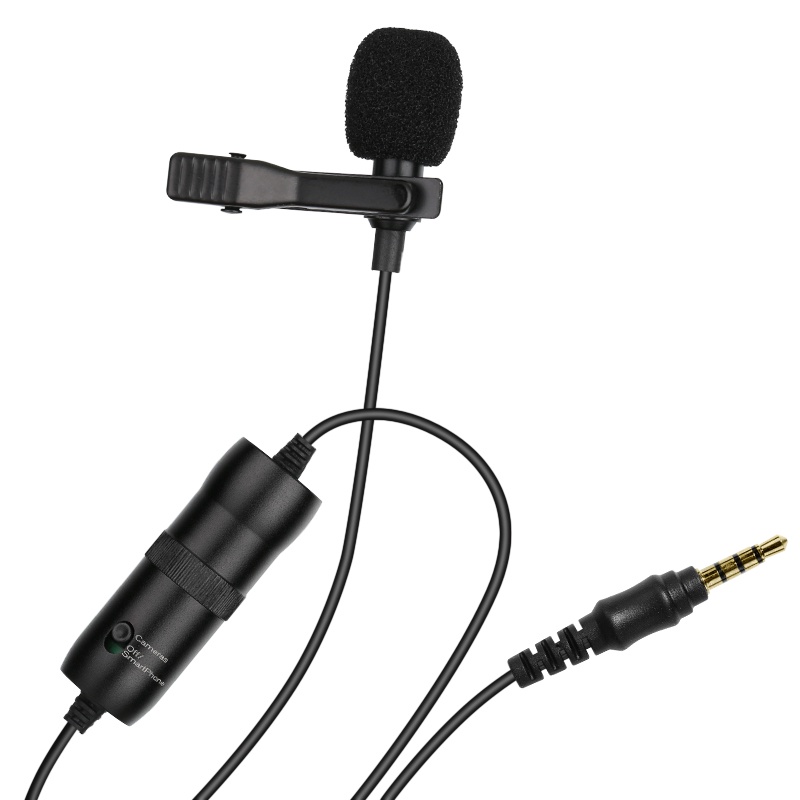 Mic Clip On Professional Lavalier Microphone Clip Portable 3.5mm - SL1 - Black