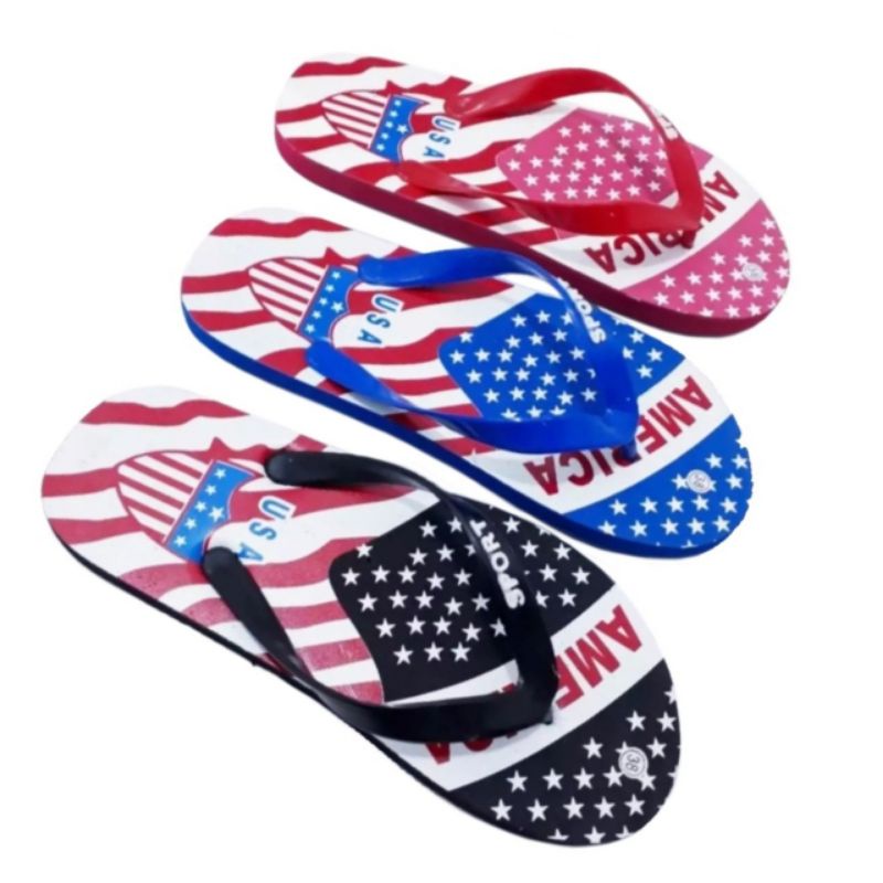 Sandal Jepit Pria Bendera Amerika | Sendal jepit cowo Amerika | Sandal distro surfing casual ( DISTRO 08)