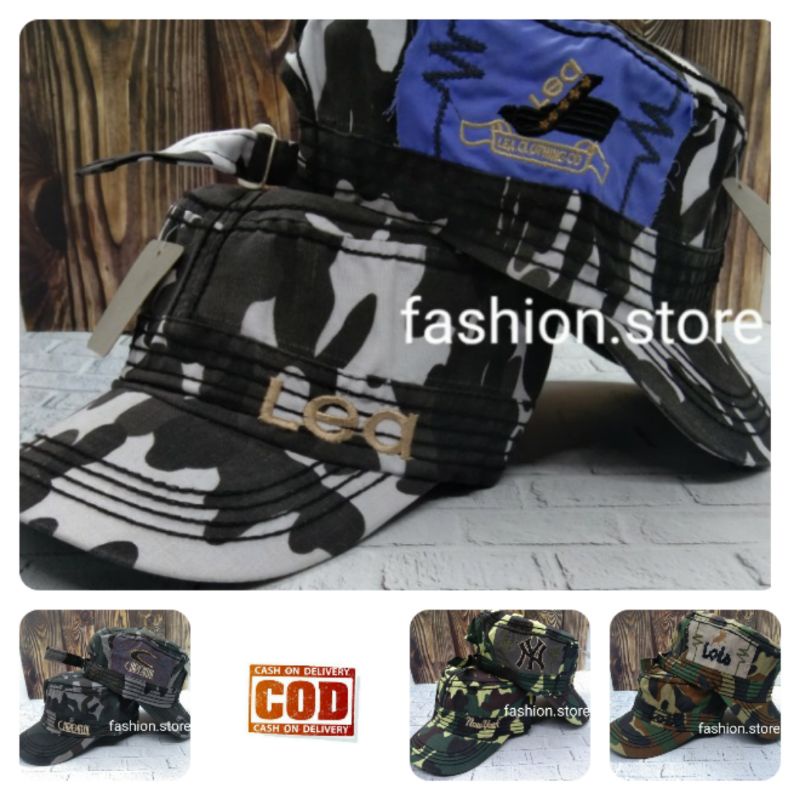 Cod Topi Komando Army Bordir Pria Wanita Dewasa Casual Topi Komando Loreng Topi Komando Distro Topi