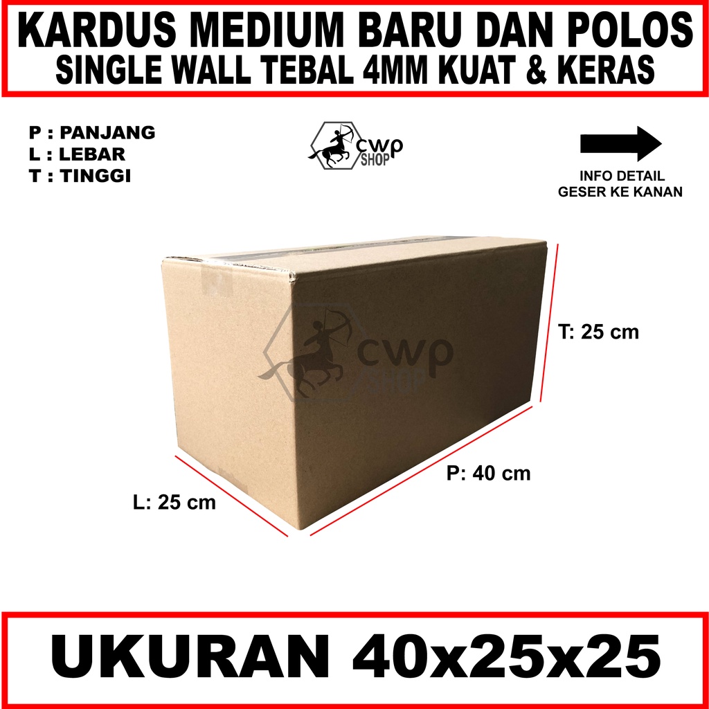 

Kardus Box Karton Polos Packing 40x25x25