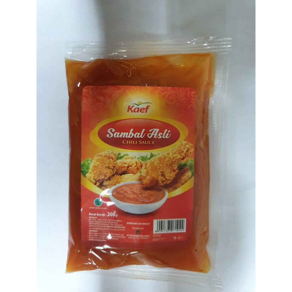 Kaef Saos Sambel/Chilli Sauce Sambel Asli Original Pedas 200 gr