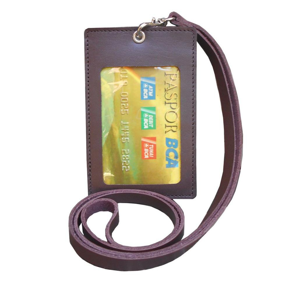 

Id Card Holder Gantungan Kulit Coklat
