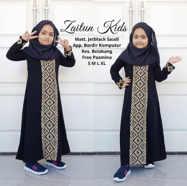 baju muslim Asshofa collection abaya couple Bordir Zaitun gamIs hitam Arab Saudi syari asdf