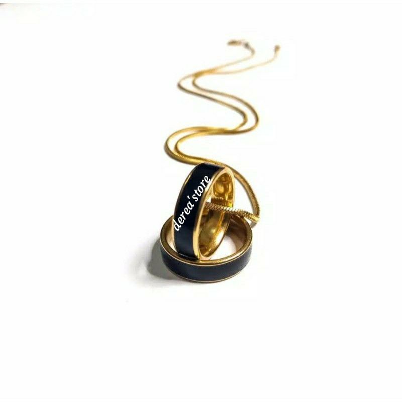 KALUNG TITANIUM PRIA BANDUL CINCIN GOLD TERKEREN