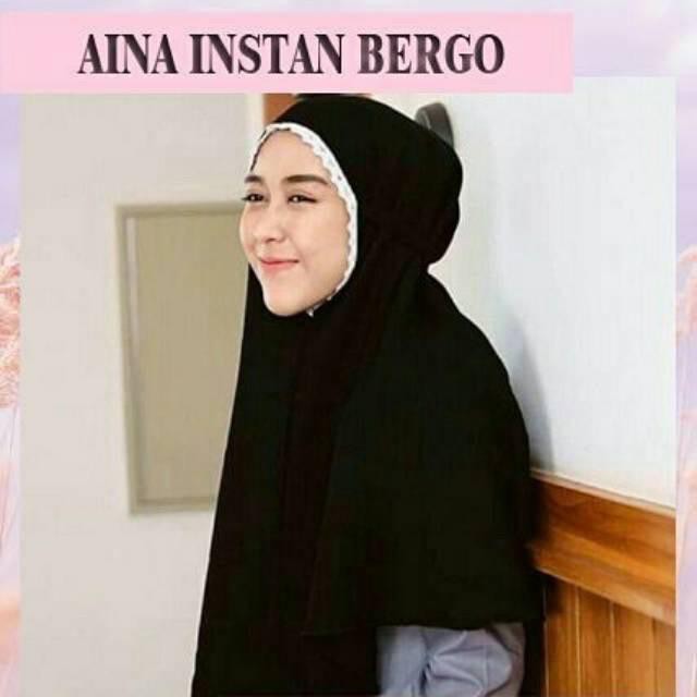 1KG MUAT 12PCS | AINA JILBAB BERGO RENDA MARYAM JILBAB INSTAN ALAZHAR HITS SELEBGRAM