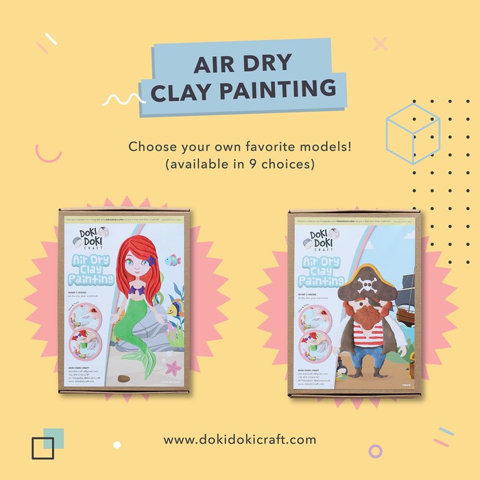 

ID043 Character Air Dry Clay 3D Painting Craft Kit DIY Kerajingan Tangan