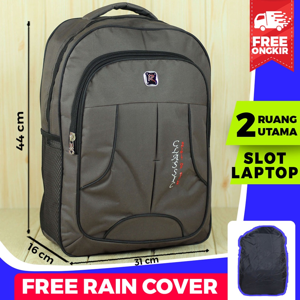 Ransel Pria Kerja Distro Keren Polo Classic Coklat Backpack Pria Multifungsi Tebal Bahan D300 Tas Polo Sekolah Coklat