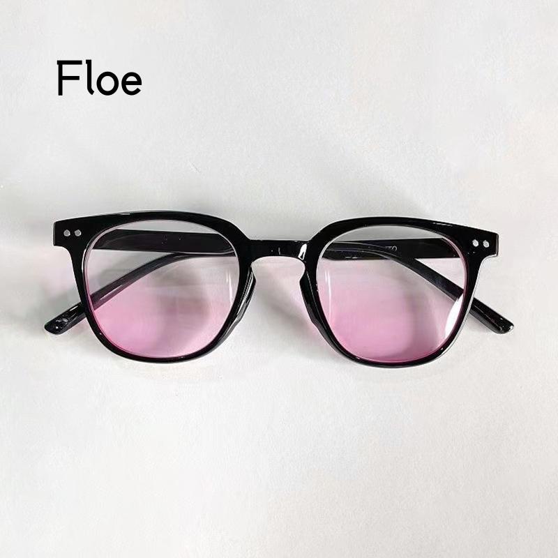 Fl Kacamata Wanita Warna Gradasi Pink Frame Hitam Untuk Wajah Bulat