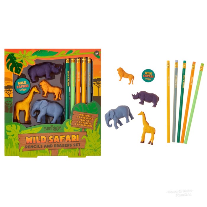 

Eklusif Smiggle Safari Unicorn Pencils And Erasers Box Set - Paket Alat Tulis Promo