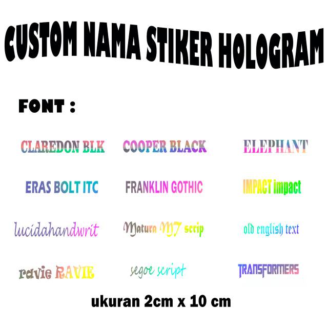 

Cutting stiker hologram nama custom