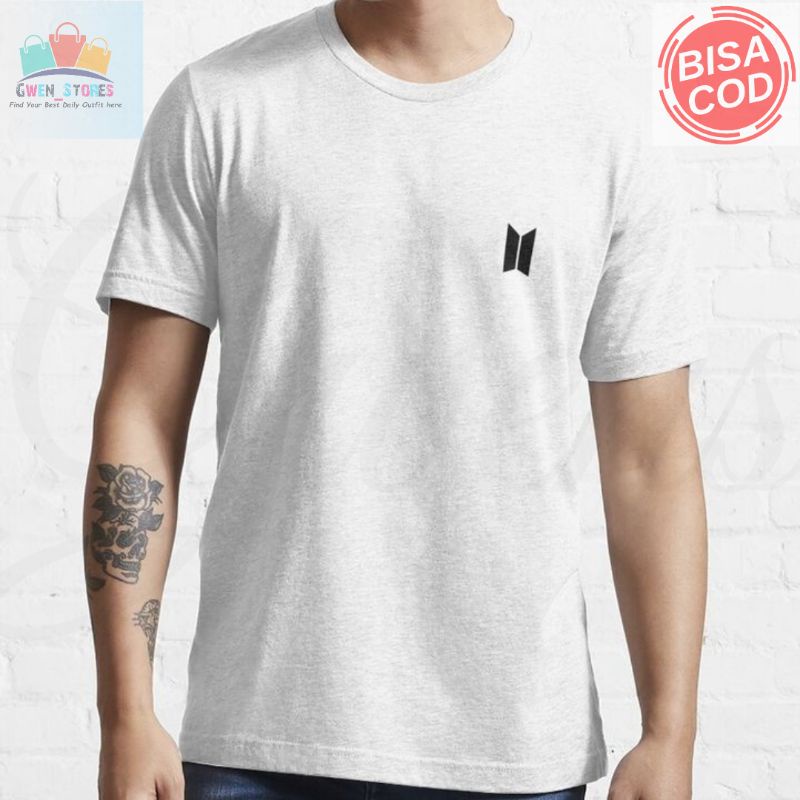 Kaos Tshirt Bts Logo Polos Baju Atasan Wanita Kaos Pria Bahan Katun Combed 30s