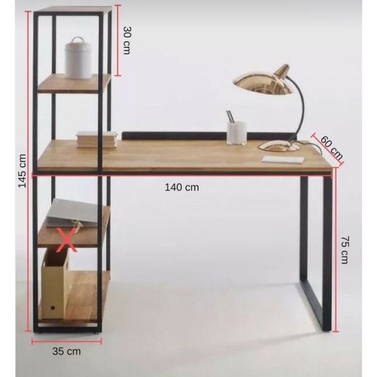Meja Belajar Nona Meja Kerja Industrial Minimalis