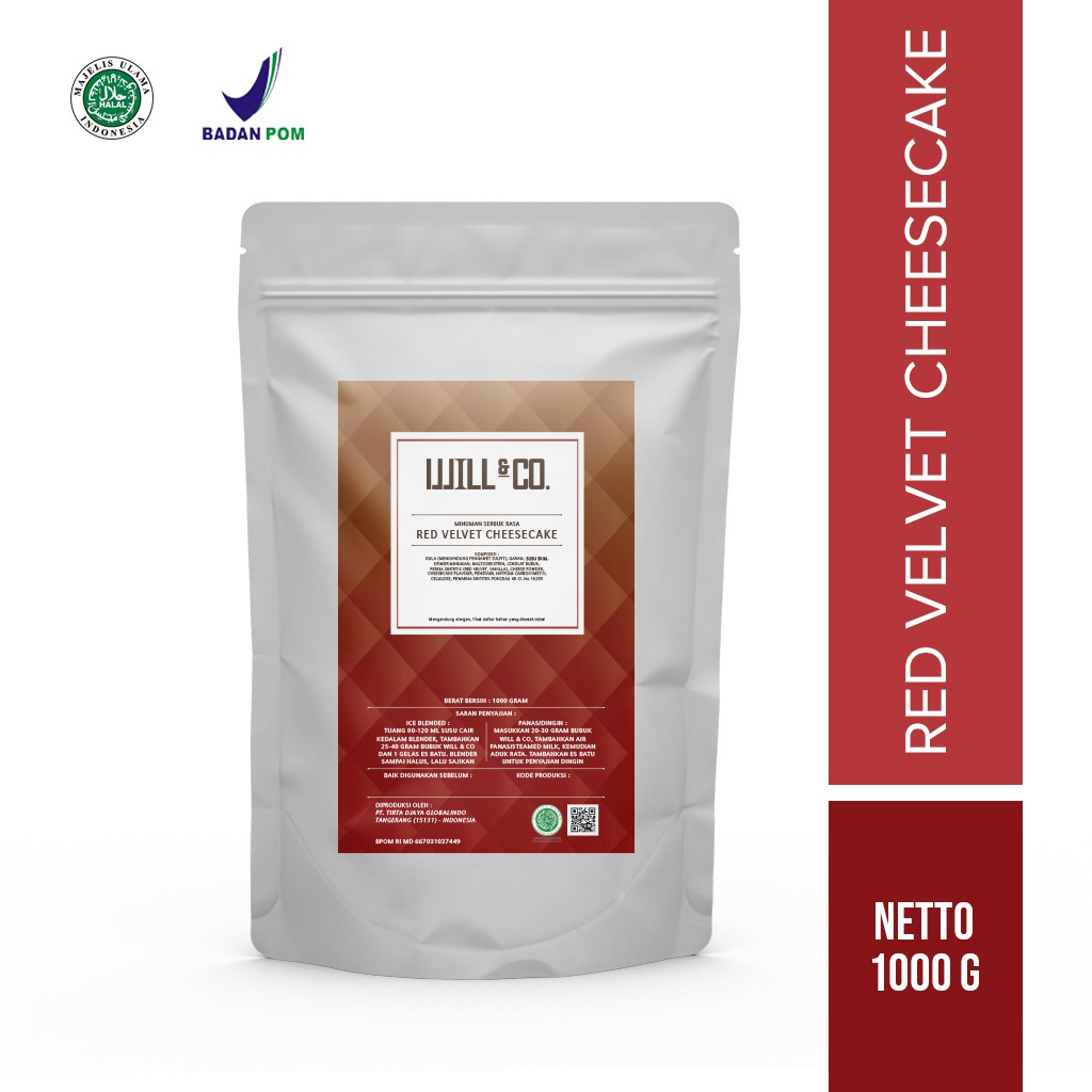 

Will&co Bubuk Minuman Red Velvet Cheesecake 1KG – Powder untuk Frappe & Latte