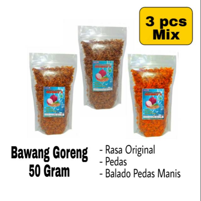 

Bawang Goreng Kemasan 50 Gram 3 pcs