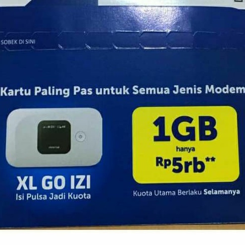 Kartu Perdana XL Go IZI 0k untuk Modem Wifi Mifi 4G Huawei Sierra ZTE kuota aktif selamanya