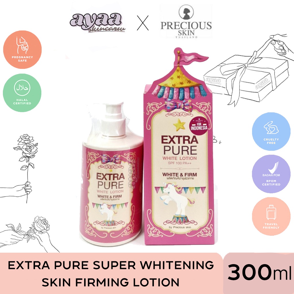 PRECIOUS SKIN EXTRA PURE SPF100 PA++ WHITENING HANDBODY BODYLOTION LOTION PEMUTIH BADAN 300ml