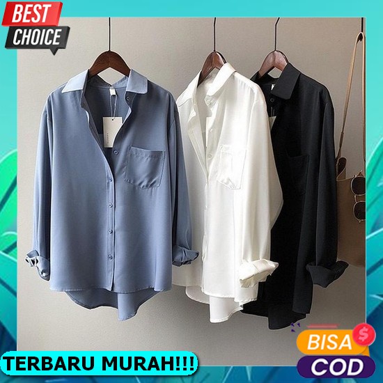 Kemeja Putih Wanita - Helena Shirt Atasan Cewek Casual Katun Sakila Busui Kancing Depan - Blouse Dew