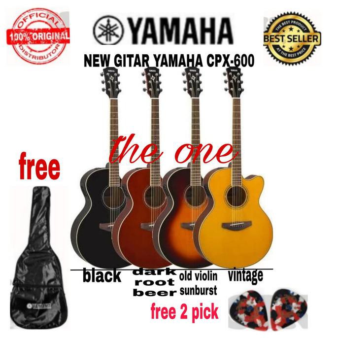 New Gitar Yamaha Cpx-600 /Cpx600 Original Free Tas & 2 Pick
