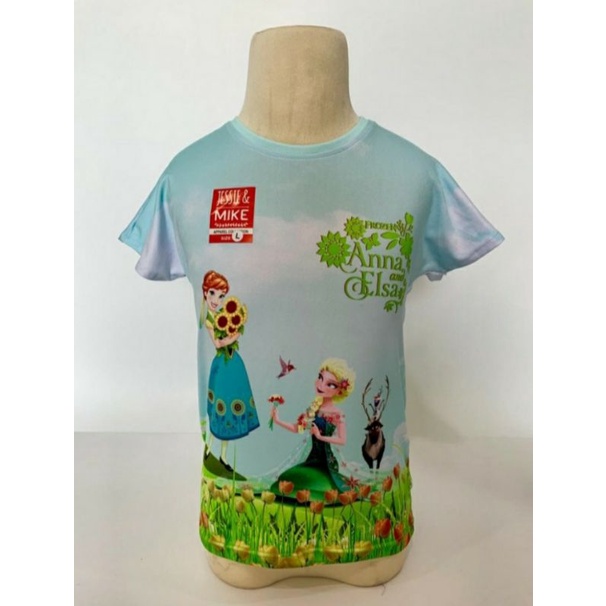 kaos baju anak perempuan frozen biru