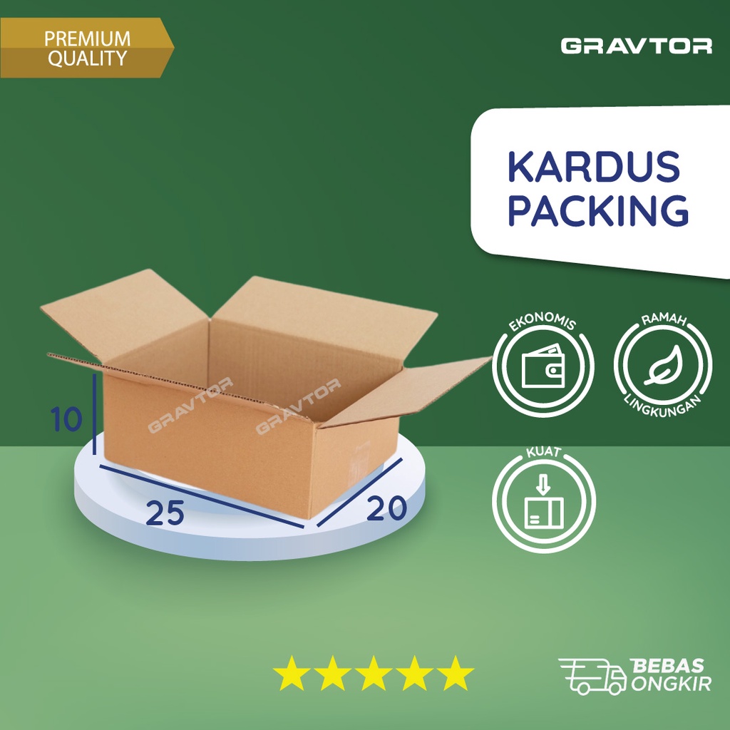 

Kardus Packing 25x20x10 - Packaging Kemasan Karton Box Dus Polos Murah Baru