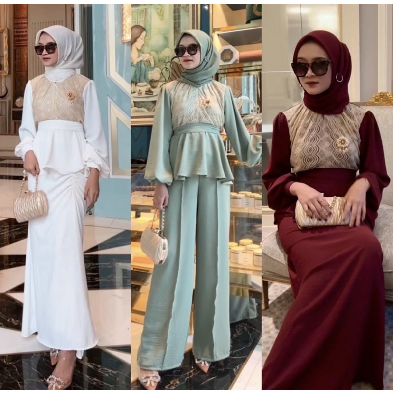 RACHEL ONE SET LACE / SET KONDANGAN / BRIDESMAID / LEBARAN / IDUL FITRI / RAYA SERIES / ILAYYA ONE SET