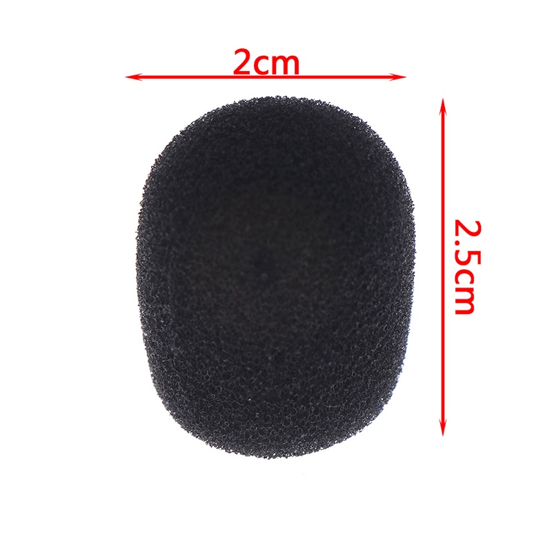 &lt; E2id &amp; &gt; 10pcs Cover Spons Busa Pelindung Microphone / Headset Warna Hitam