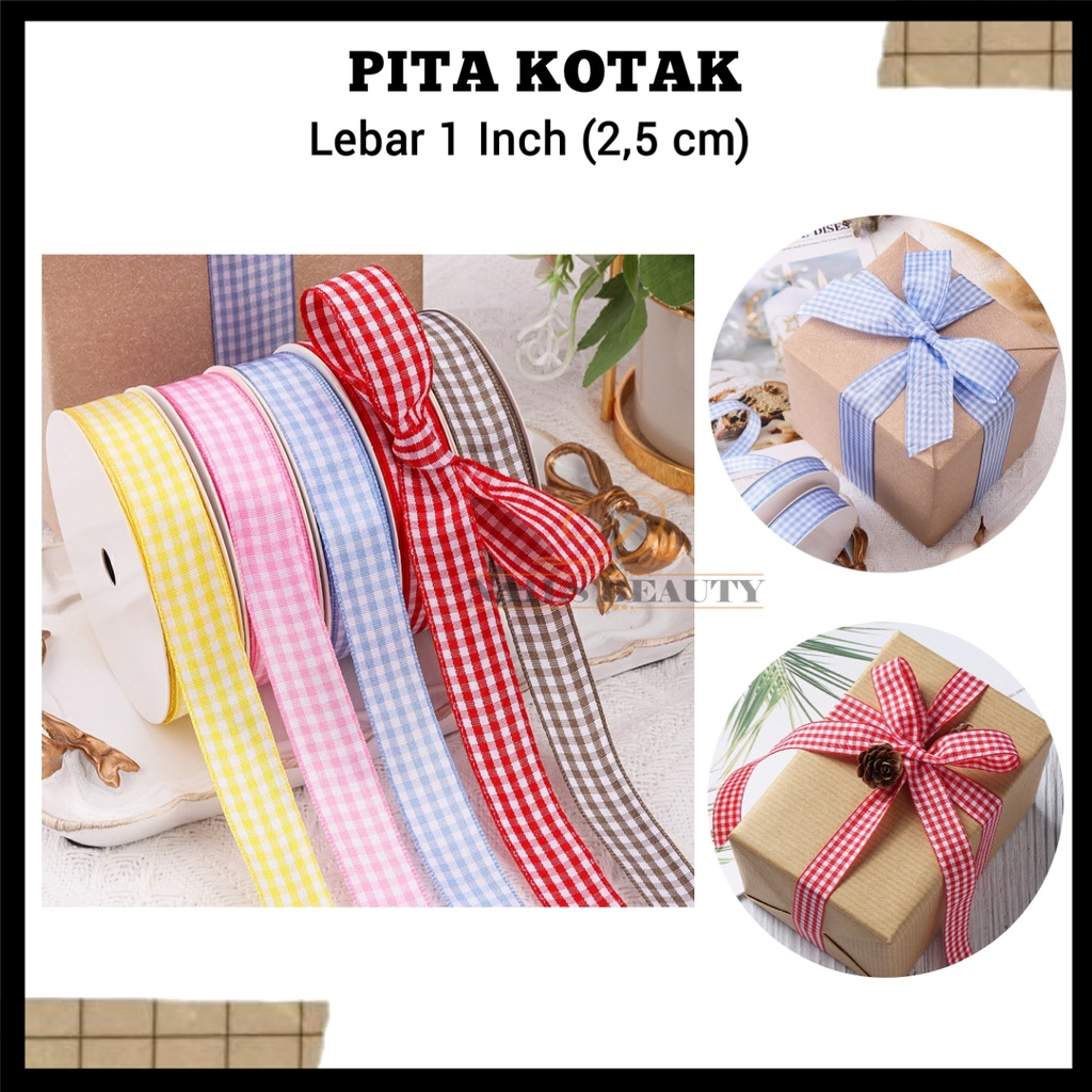 

PITA KOTAK KOTAK | PITA MOTIF KOTAK ECER 1 METER PITA KADO HAMPERS PITA PACKAGING