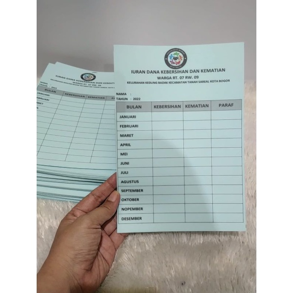 

kartu tabungan ukuran A5