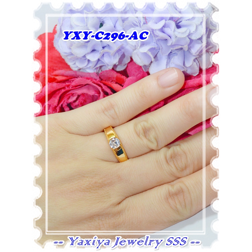 Cincin Lapis Emas 18K YXY-C296-AC Wedding Gold Merek Yaxiya Original