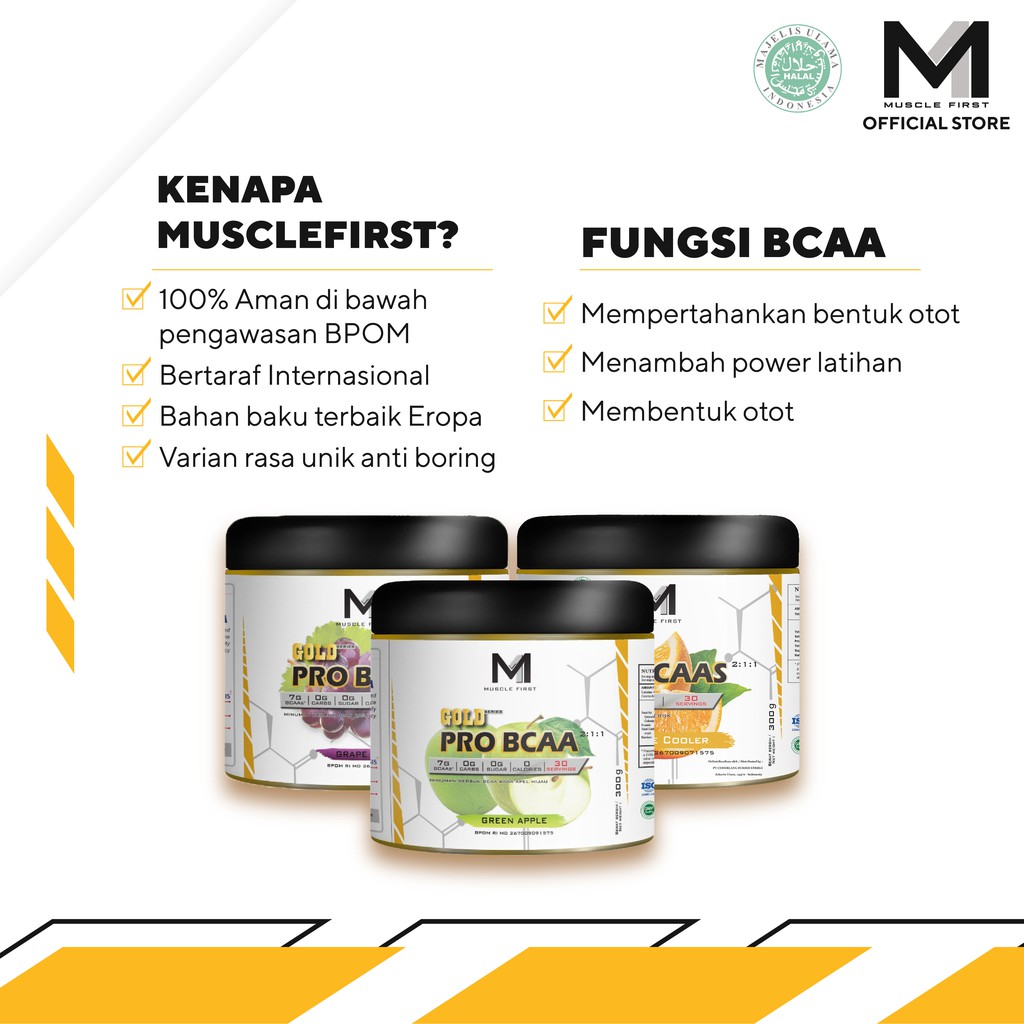 MUSCLE FIRST Pro BCAA 300gr - Menjaga &amp; Memulihkan Otot