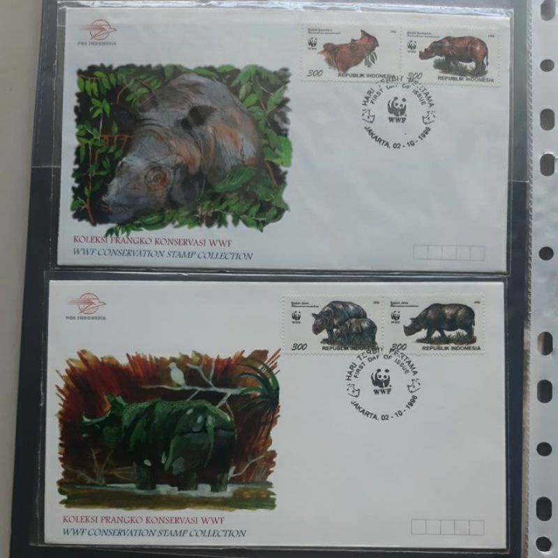 

SHP WWF Badak Oktober 1996 set 2 sampul prangko