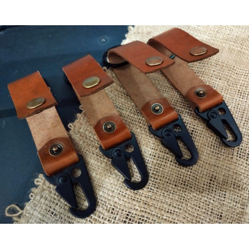 Keychain Leather Classic/Gantungan Kunci Hook Kulit Sapi Asli